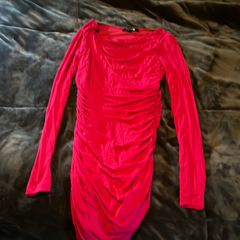 Forever 21- pink long sleeve ruched dress